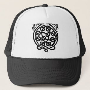 Casquette Dragons à noeuds celtiques - noir et blanc