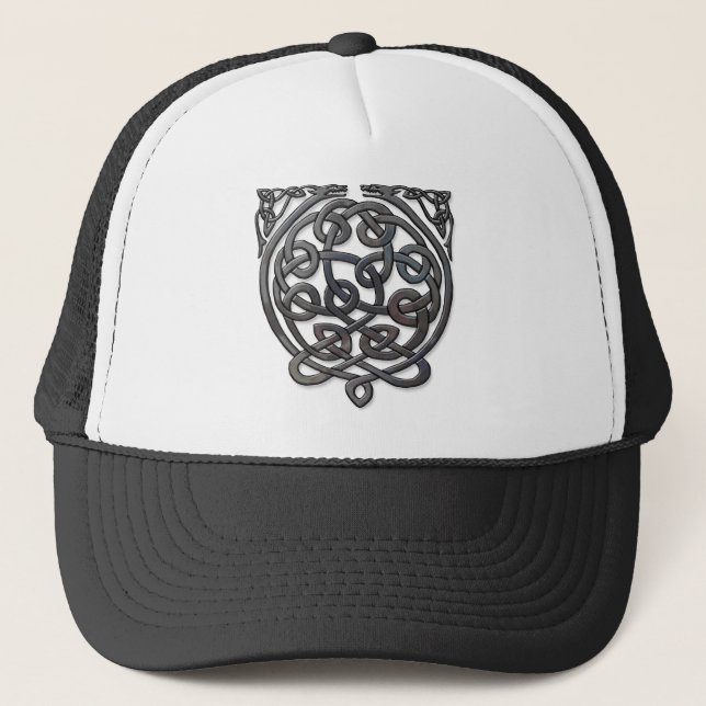 Casquette Dragons de noeud celtique - Chrome noir (Devant)