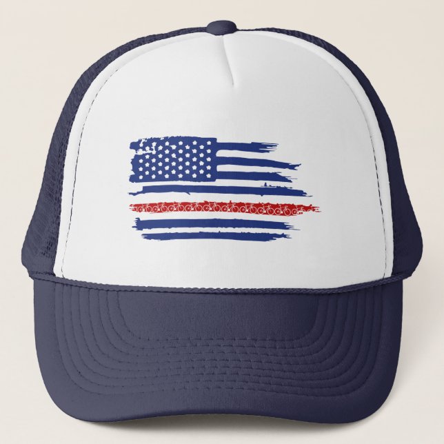 Casquette Drapeau américain à vélo (Devant)