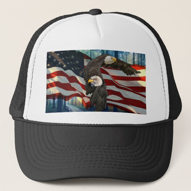 Casquette Drapeau américain de l'aigle à tête blanche (Devant)