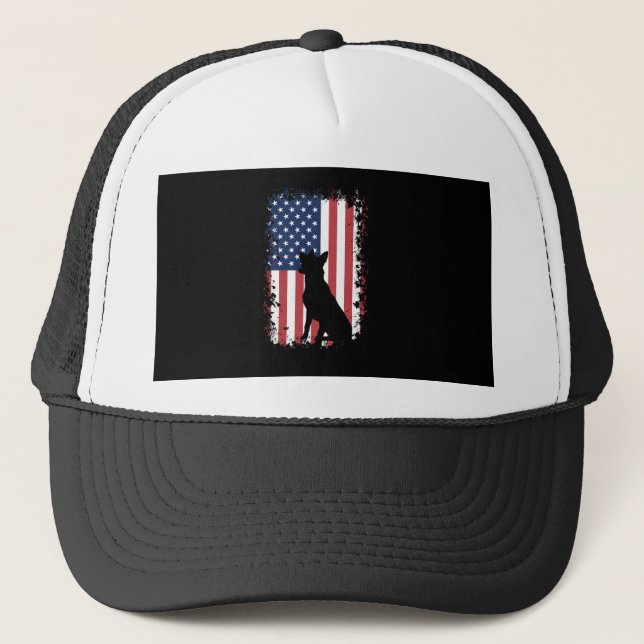 Casquette Drapeau américain de Malinois de Belge (Devant)