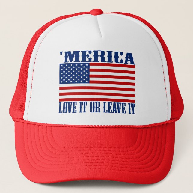 Casquette 'Drapeau américain de MERICA - aimez-le ou (Devant)
