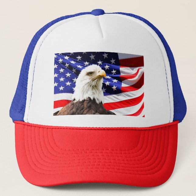 Casquette Drapeau américain et aigle à tête blanche (Devant)