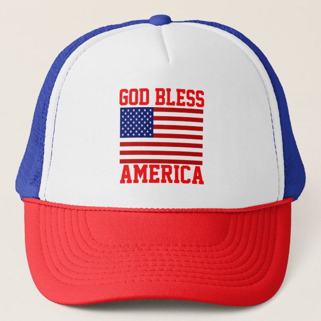 Casquette Drapeau américain patriotique Dieu béni l'Amérique (Devant)