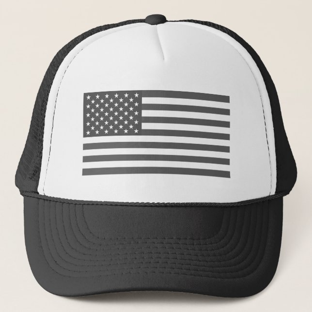 Casquette Drapeau américain patriotique noir et blanc (Devant)