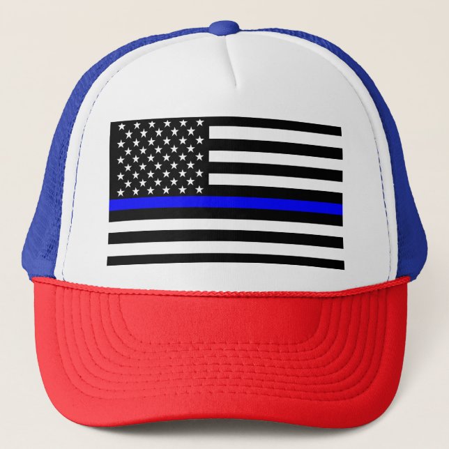 Casquette Drapeau américain symbolisé par la ligne bleue min (Devant)