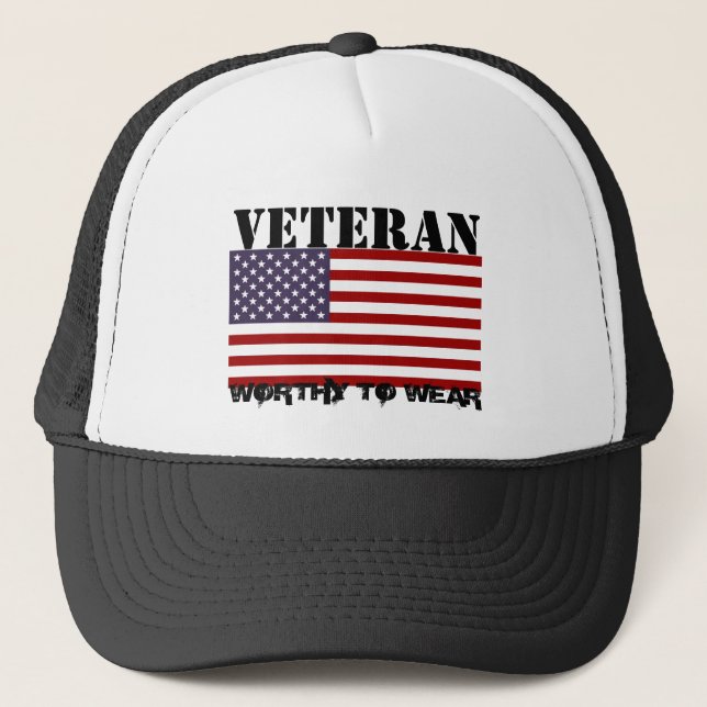 Casquette Drapeau américain - Vétéran - À Porter (Devant)