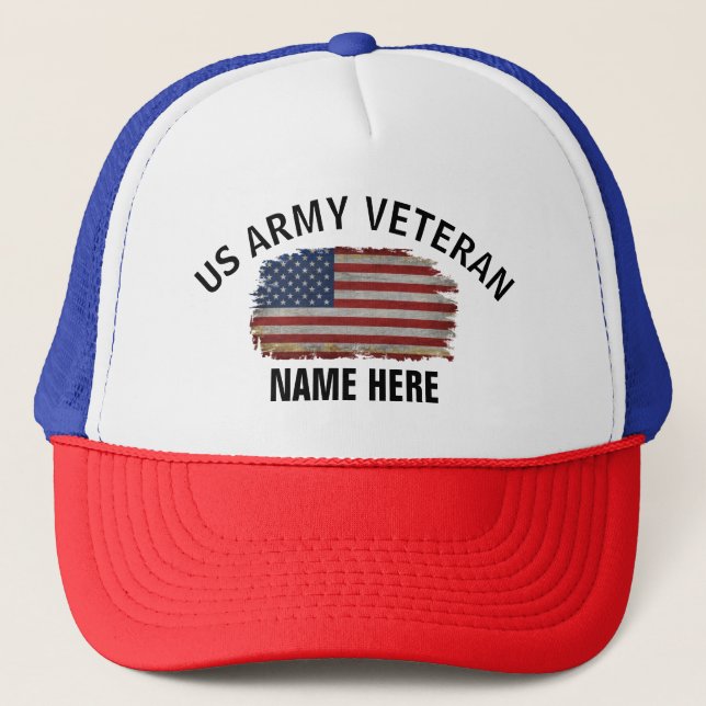 CASQUETTE DRAPEAU AMÉRICAIN VÉTÉRAN AMÉRICAIN PERSONNALISÉ (Devant)