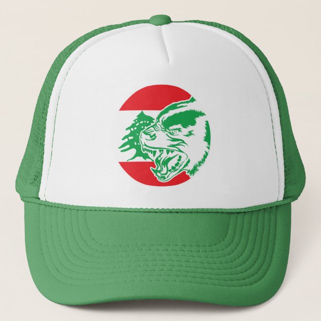 Casquette Drapeau animal national libanais de Lebanon Hyena (Devant)