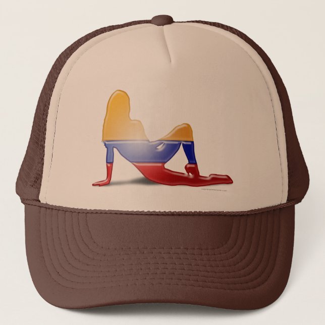 Casquette Drapeau colombien de silhouette de fille (Devant)