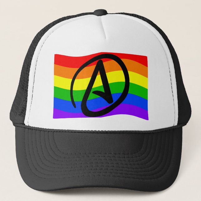 Casquette Drapeau d'athée d'arc-en-ciel (Devant)