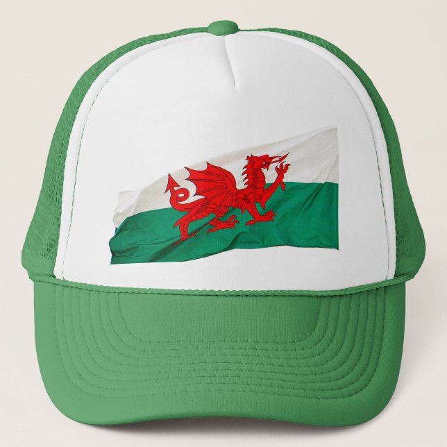 Casquette Drapeau de dragon rouge gallois, Galles patriotiqu (Devant)
