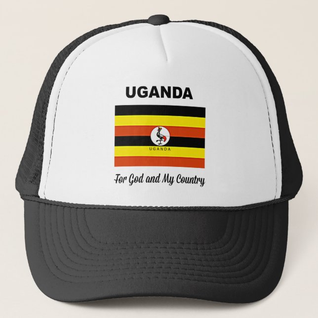 Casquette Drapeau de l'Ouganda, étiqueté (Devant)