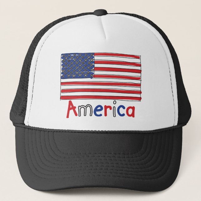 Casquette Drapeau d'ENFANTS de l'Amérique Etats-Unis (Devant)