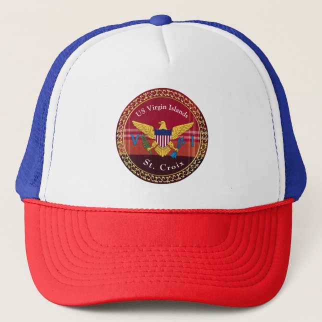Casquette Drapeau des îles Vierges américaines Madras Tropic (Devant)