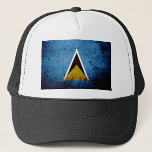 Casquette Drapeau grunge noir de Sainte-Lucie