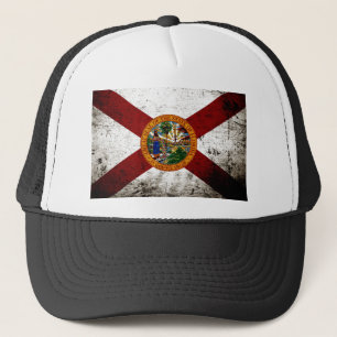 Casquette Drapeau grunge noir d'état de la Floride