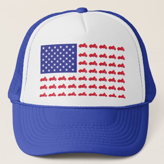 Casquette Drapeau HOG-Rouge-Blanc-Bleu (Devant)
