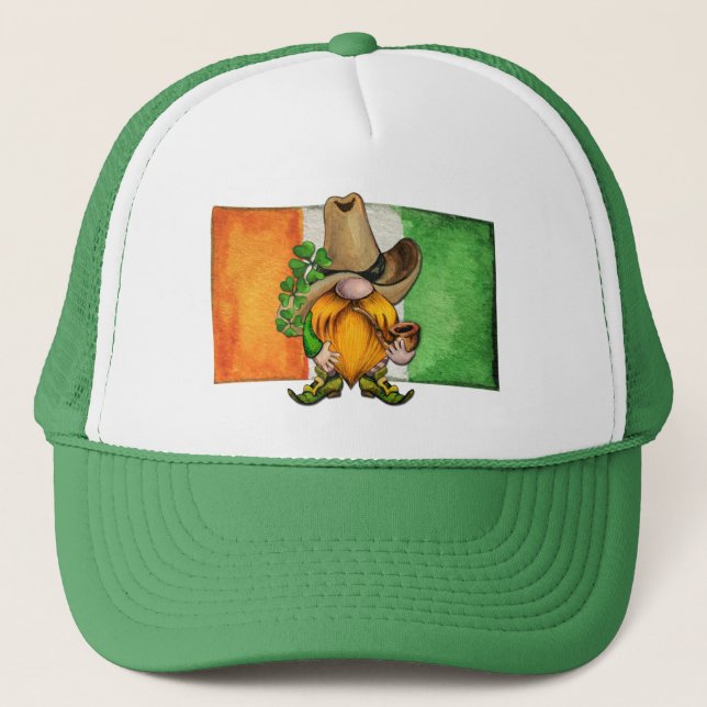 Casquette Drapeau irlandais Cowboy Gnome Lucky (Devant)
