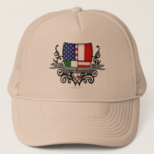 Casquette Drapeau Italien-Américain de bouclier