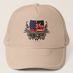 Casquette Drapeau Kenyan-Américain de bouclier