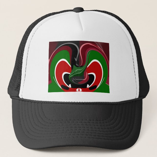 Casquette Drapeau Kényan en effervescence : un art moderne d (Devant)