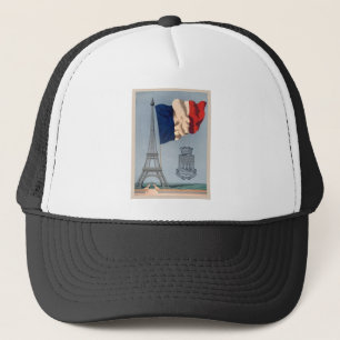 Casquette Drapeau national vintage et Tour Eiffel