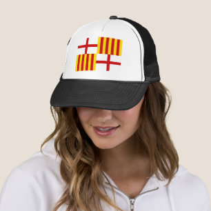 Casquette Drapeau Rouge Blanc Jaune Barcelone Art nationalis