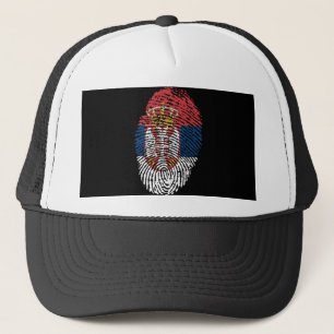 Casquette Drapeau serbe d'empreinte digitale de contact