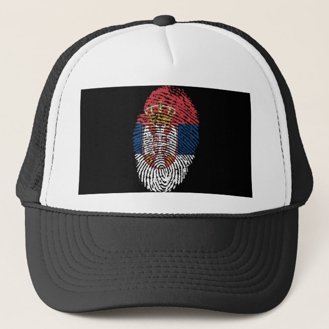 Casquette Drapeau serbe d'empreinte digitale de contact (Devant)