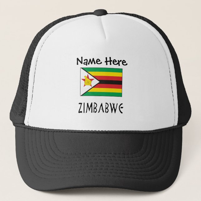 Casquette Drapeau Zimbabwe et Zimbabwe avec votre nom Trucke (Devant)