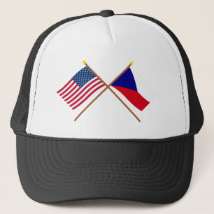 Casquette Drapeaux croisés des USA et de République Tchèq