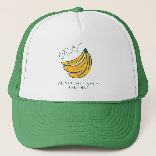 Casquette Drivin' My Family Bananas - Citation Amusante (Devant)