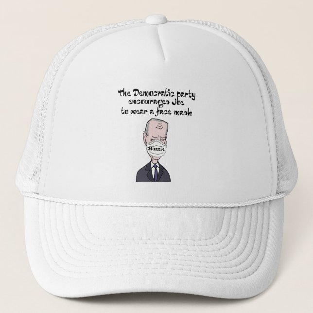 Casquette Drôle anti Joe Biden portant Mask Politics (Devant)