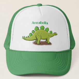 Casquette Drôle caricature de stegosaurus vert dinosaure
