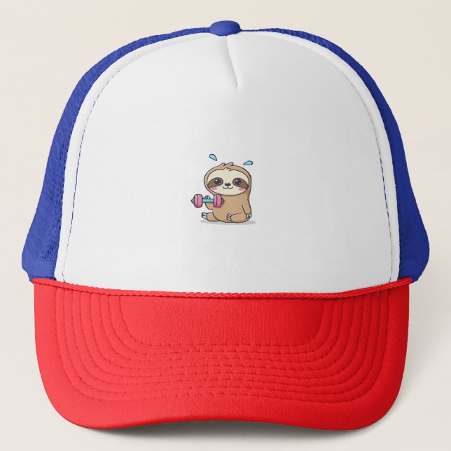 Casquette Drôle Chibi Sloth Workout Cute Kawaii Gym Cartoon (Devant)