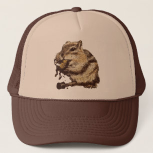 Casquette Drôle Chipmunk Manger Un Corn Personne