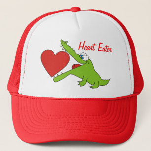 Casquette drôle de crocodile de mangeur de coeur