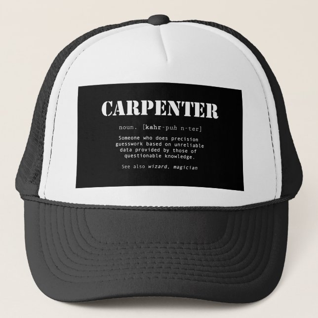 Casquette Drôle de don de charpentier - Définition du dictio (Devant)
