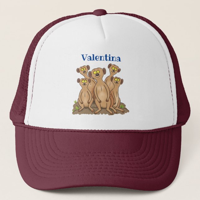 Casquette Drôle dessin de la famille meerkat (Devant)
