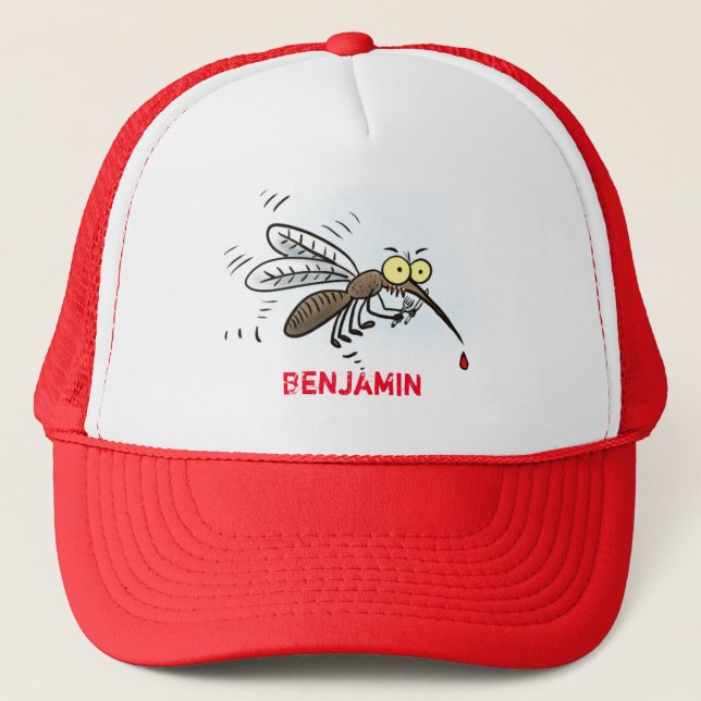 Casquette Drôle dessin d'insecte moustique (Devant)