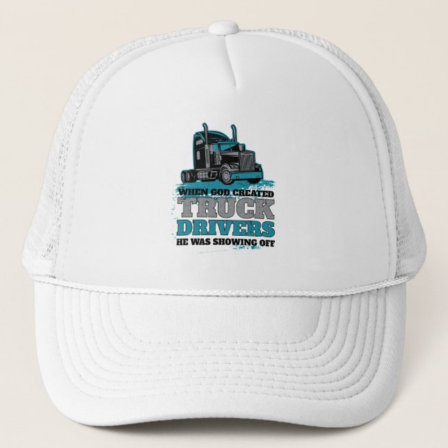 Casquette Drôle Dieu Créé Conducteurs Camion Montrer (Devant)