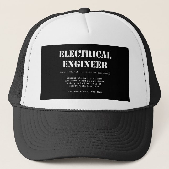 Casquette Drôle Ingénieur électrique Définition Cadeau (Devant)