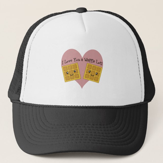 Casquette Drôle Je T'Aime Une gaufre Beaucoup mignonne gaufr (Devant)