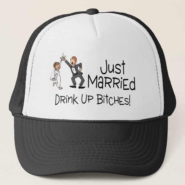 Casquette Drôle juste marié épousant le pain grillé (Devant)