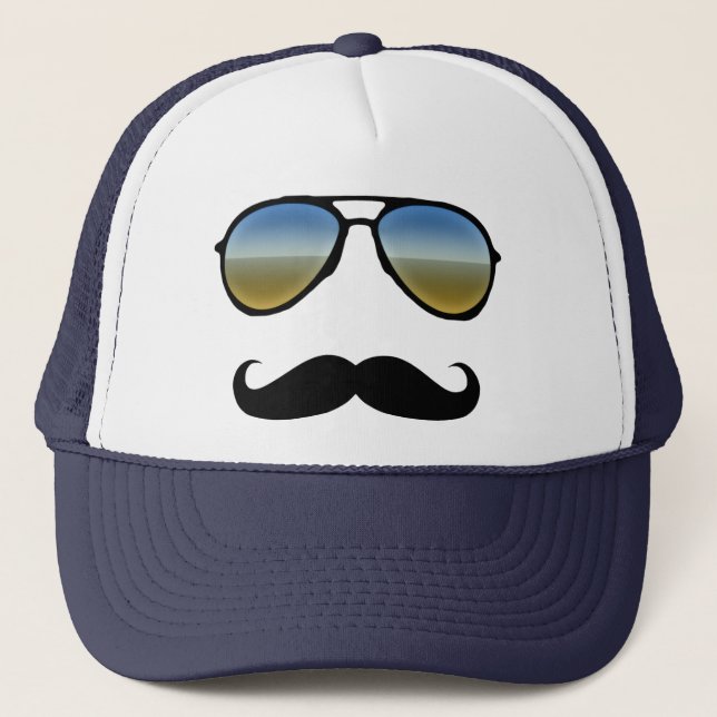 Casquette Drôle Lunettes de soleil Retro avec Moustache (Devant)