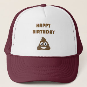 Casquette Drôle mignon Joyeux fête d'anniversaire Poop Emoji