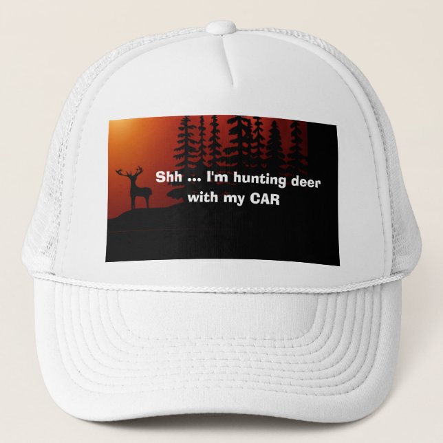 Casquette Drôle nouveauté Chut, JE CHASSE LE CERF AVEC MA VO (Devant)