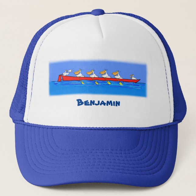 Casquette Drôle pélicans rameurs dessin animé (Devant)