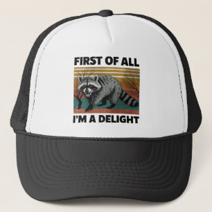 Casquette Drôle Raccoon Citation - Tout d'abord je suis un p